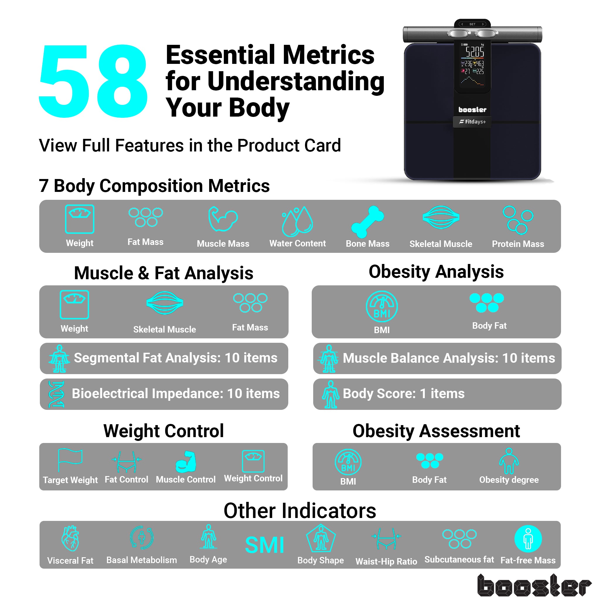 Cantar inteligent profesional BOOSTER SmartSense Ultra