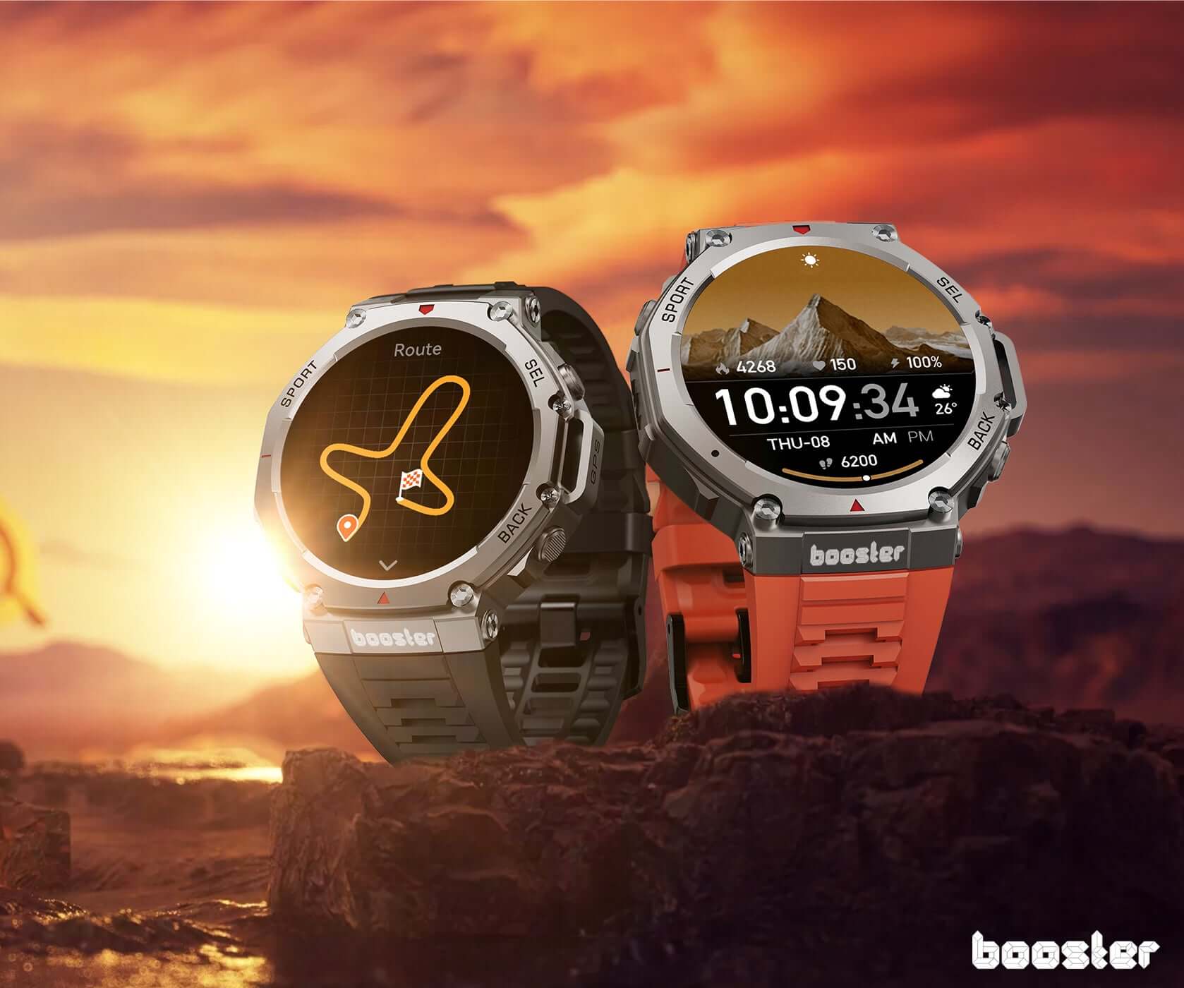 Booster Military – Ceas Smartwatch Rezistent, GPS, Monitorizare Ritm Cardiac, Fitness și Sport Outdoor