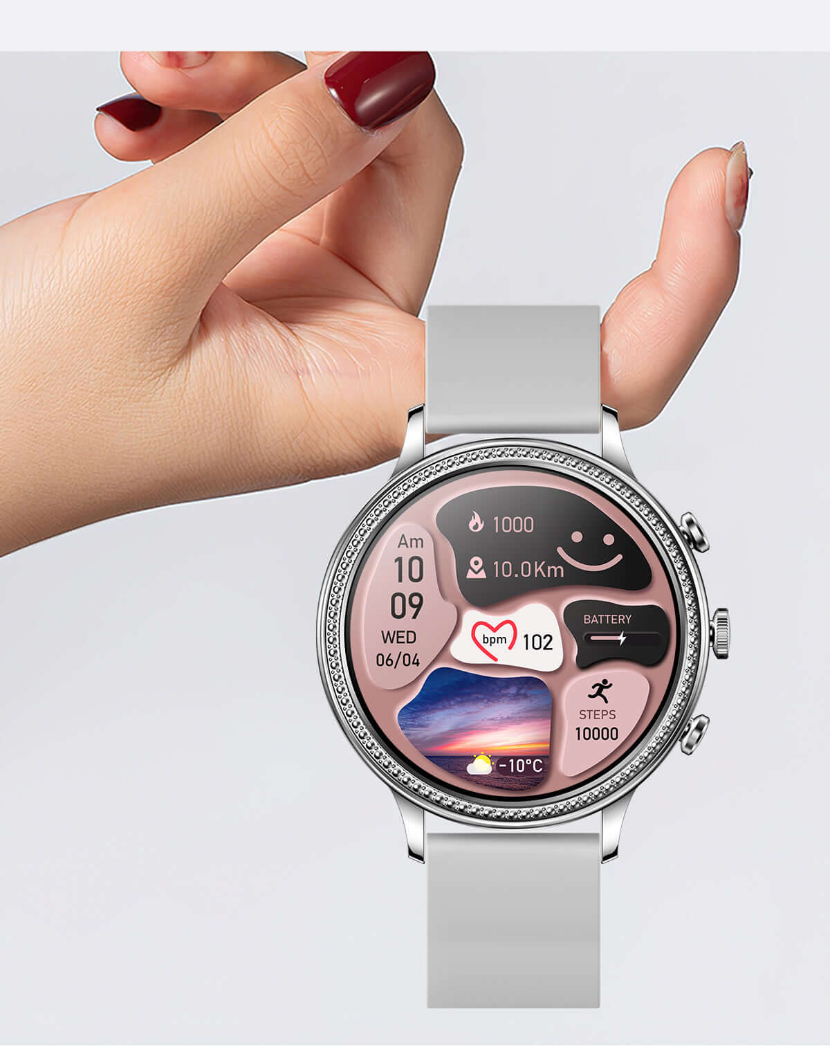 Booster Elegance Watch for Women – Smart Watch with Bluetooth Calls, Health Monitoring and Elegant Design