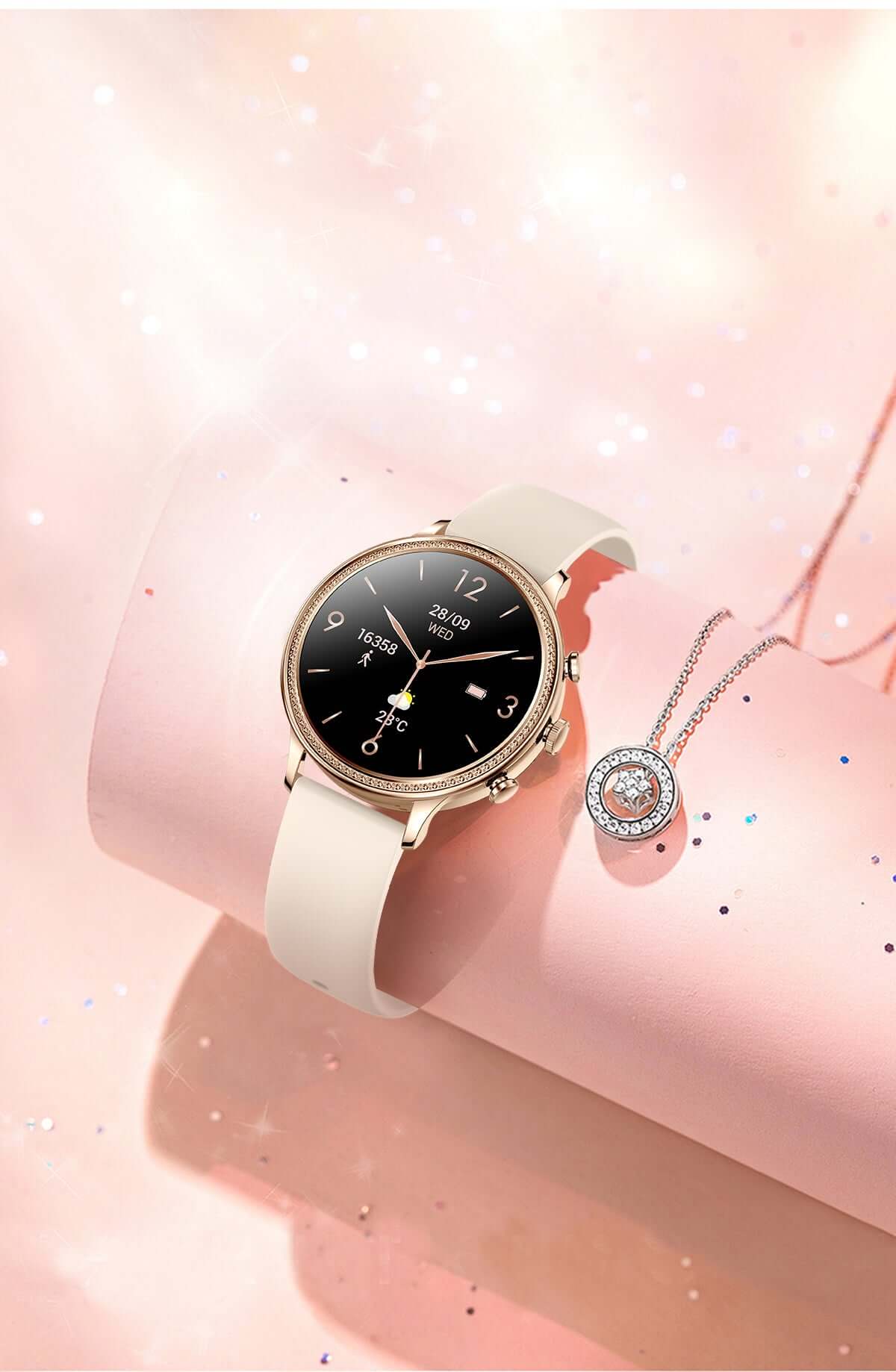 Booster Elegance Watch for Women – Smart Watch with Bluetooth Calls, Health Monitoring and Elegant Design