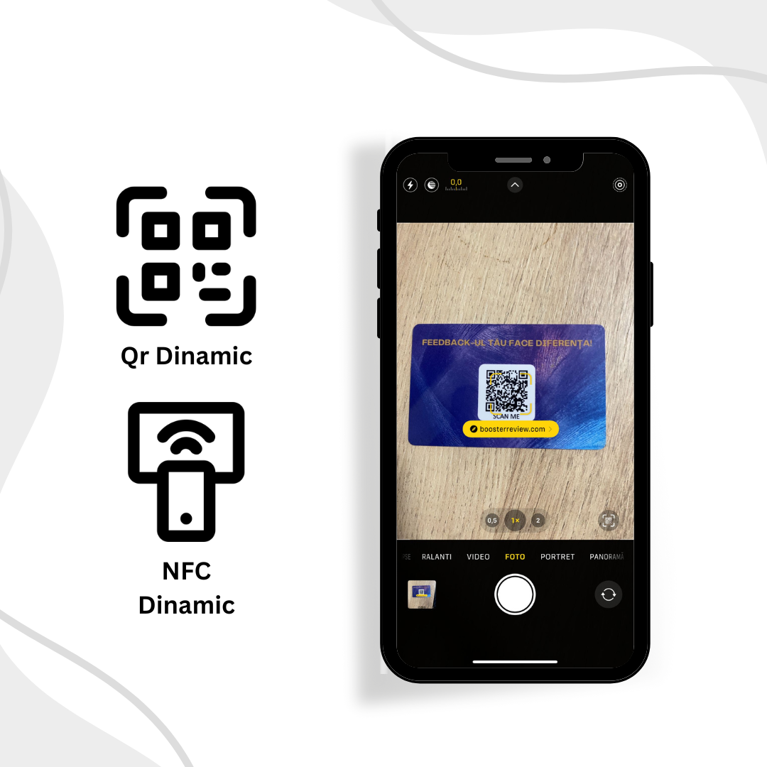 Card NFC pentru recenzii | Acum cu chatbot