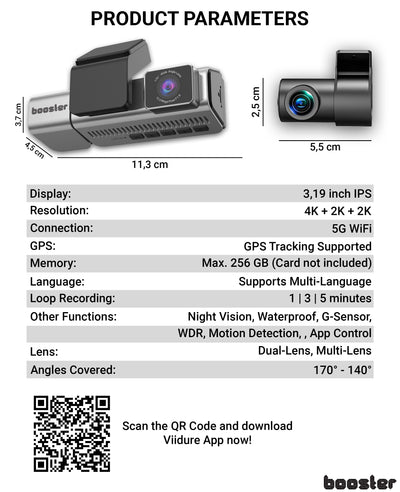 Booster SafeDrive Fisheye – Camera auto 4K cu GPS și WiFi