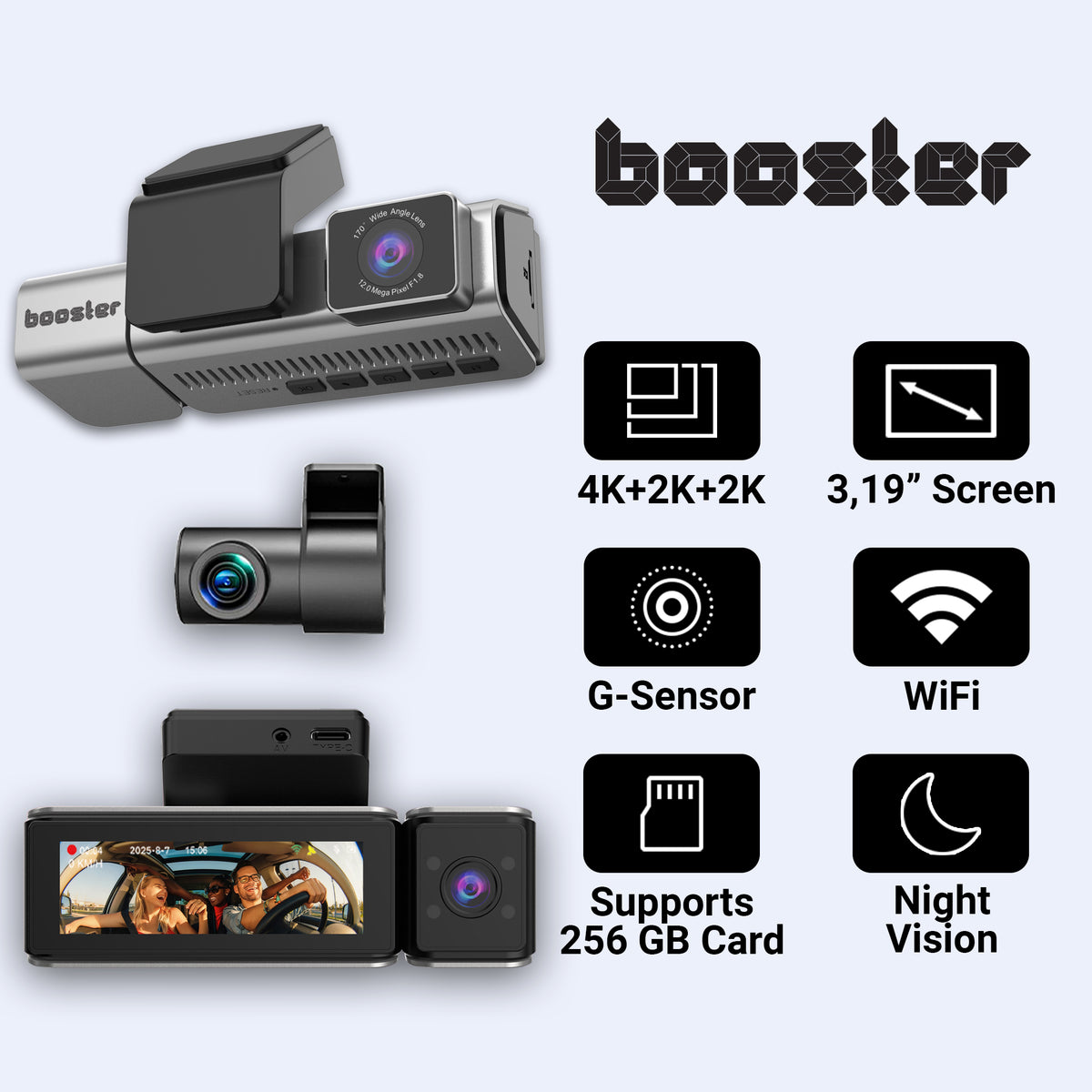 Booster SafeDrive Fisheye – Camera auto 4K cu GPS și WiFi