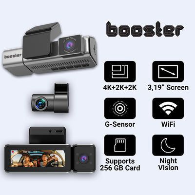 Booster SafeDrive Fisheye – Camera auto 4K cu GPS și WiFi